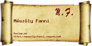 Mészöly Fanni névjegykártya