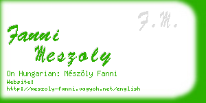 fanni meszoly business card